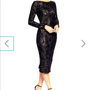 Dress the Population Emory black sequin dress size M